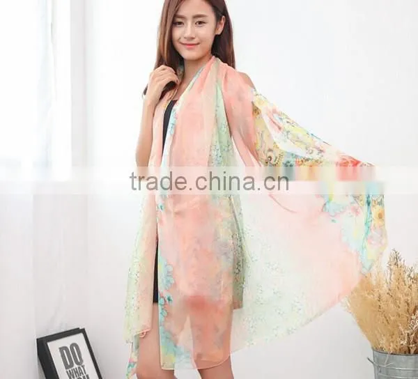 High grade many pattern and color choice 195*150cm long style for 4season silk shawl beautiful silk scarf