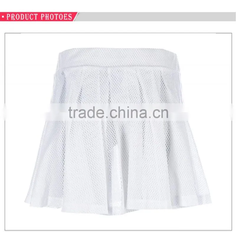 Custom white 100%polyester stripe casual wear tennis skirt wear