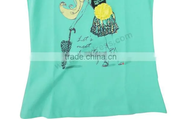 Wholesale new summer top fashion printing designs teen girl t shirt