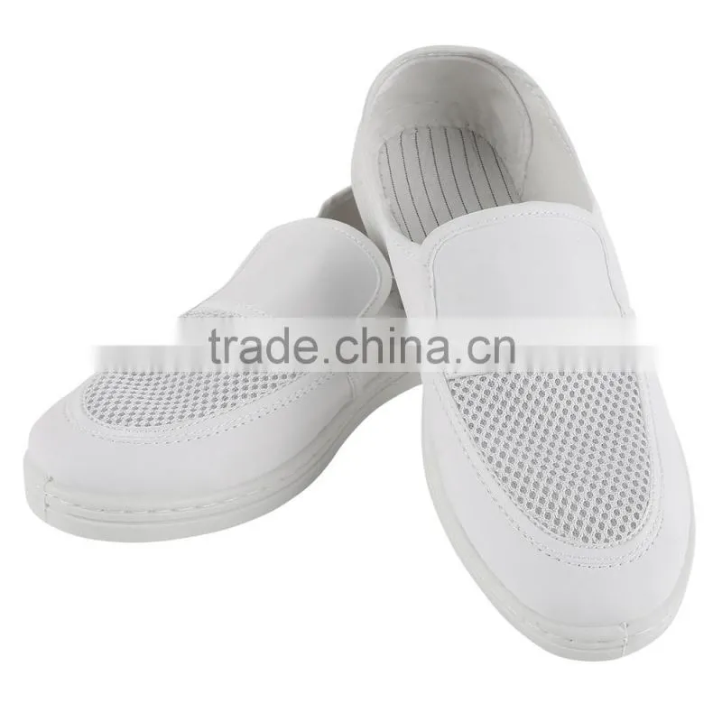 Antistatic Polyester Mesh Upper Leather Breathable Shoes with PVC Sole