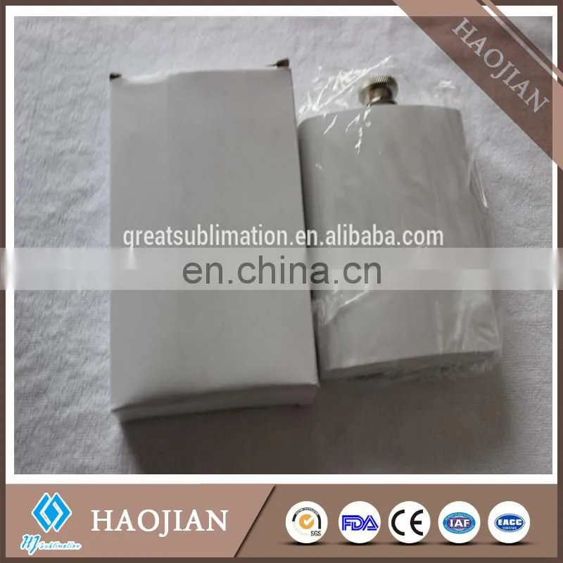 sublimation white color stainless steel hip flasks