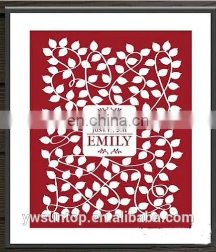 Falling In Love Leaves Fingerprint Signature Canvas Painting Wedding Attendance album