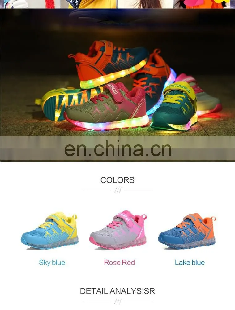 Wholesale hot Children kids USB rechargeable LED shoes Latest light up shoes for kids