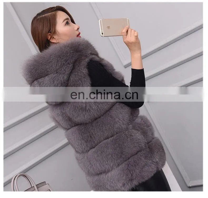 2015 New Design Genuine Fox Fur Short Vest Colorful / Fur Vest Fox