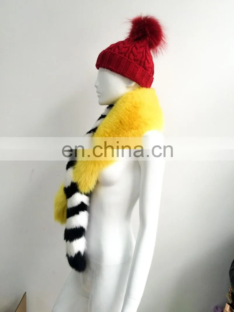 Fashion Top Quality Women Winter New Style Cheap Ladies Fox Fur Warm Scarf