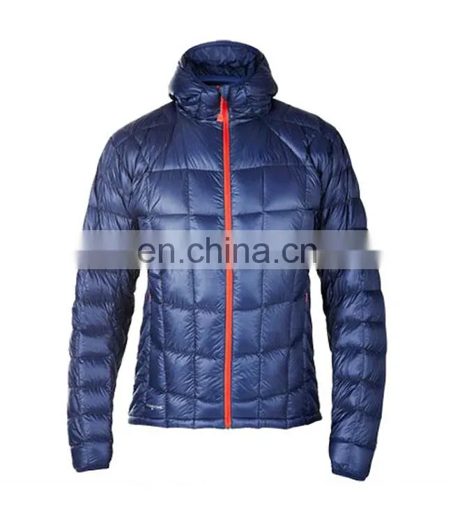 navy blue waterproof shell down jacket for woman cold weather