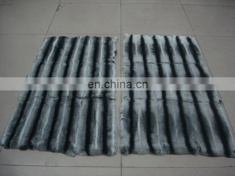 Chinchilla colour rex rabbit fur throw