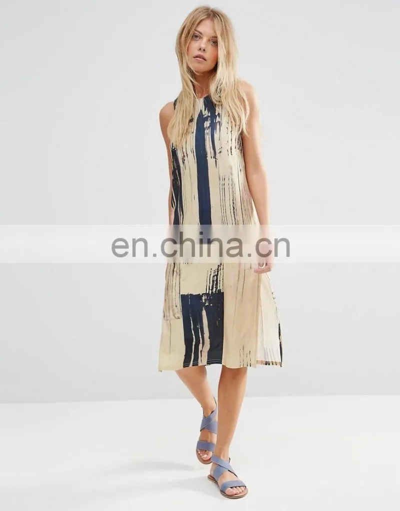2017 clothing factory OEM women print simple long dress maxi dress