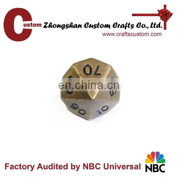 Wholesale cheap 20 sides metal dice different colored