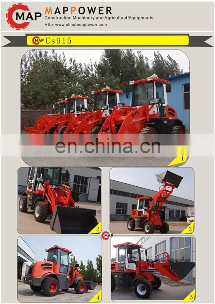 1.5ton mini front end wheel loader with wood splitter