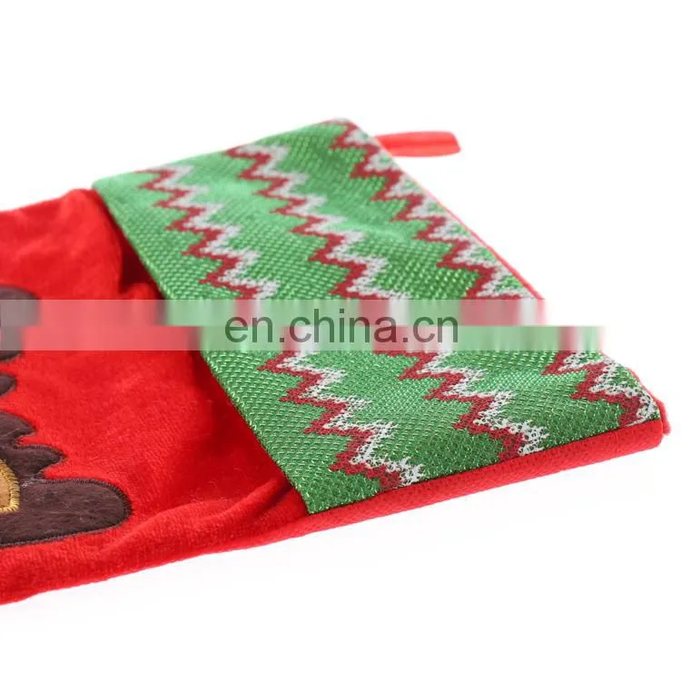 Promotion Factory Price Deer Pattern Bulk Christmas Stockings for Kids