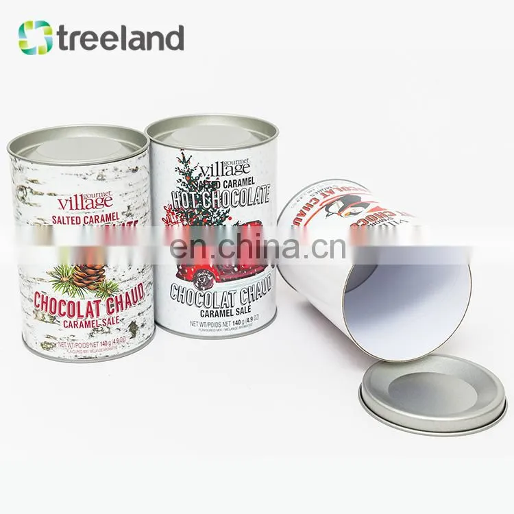Fancy New Packaging Style Metal Lid Cookie Shortbread Use Round Cardboard Tube Packaging