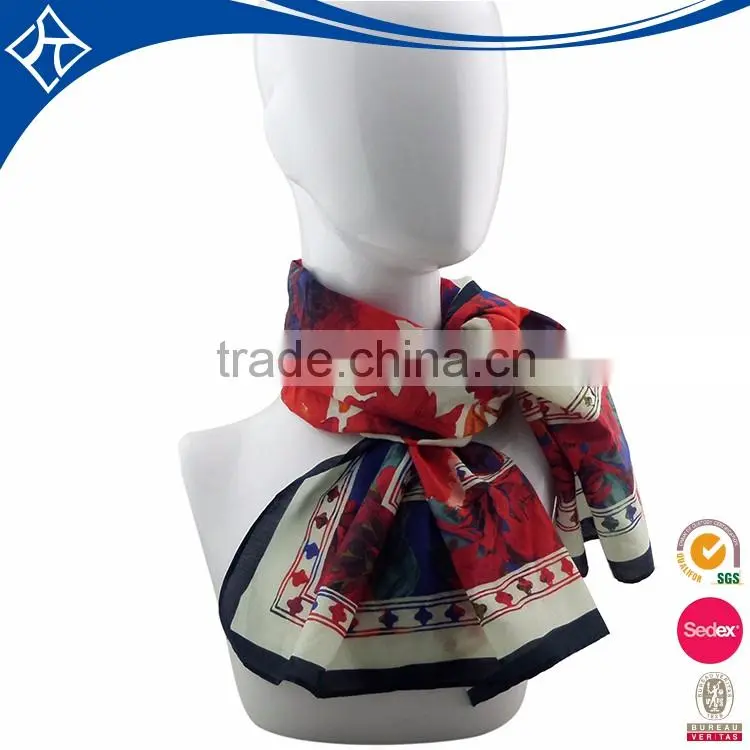 production woven lady pure silk Christmas scarf long