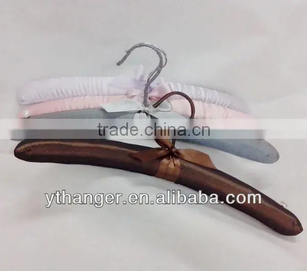 CL04 padded wood hanger party hanger satin coat hanger