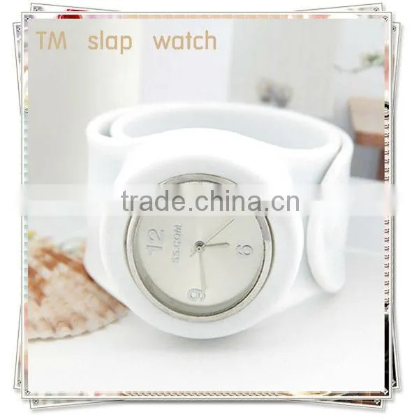 fashion colors black slap watch&silicone watch