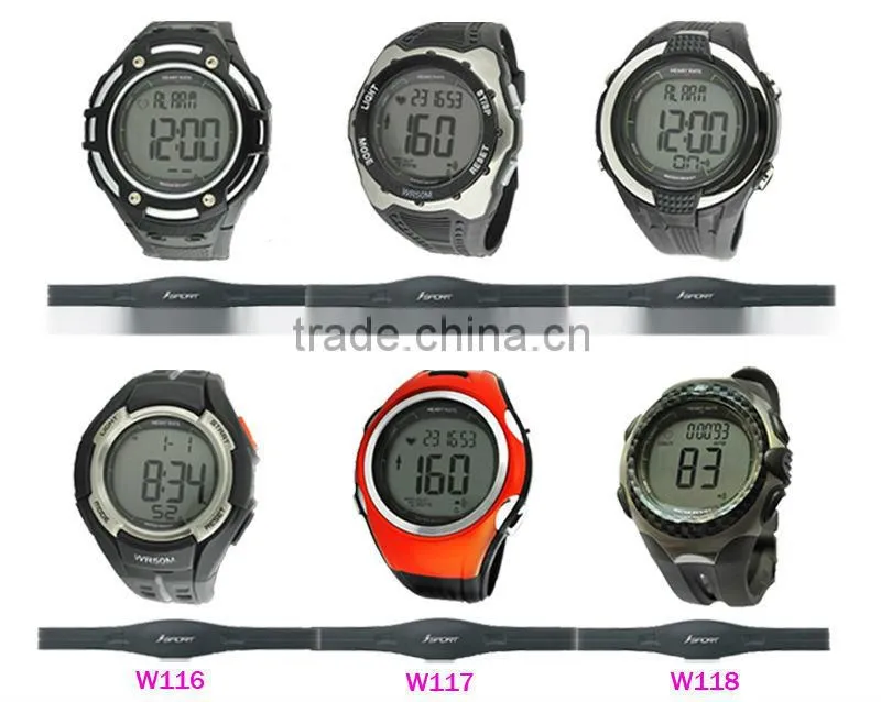Plastic sport wireless chest band heart rate monitor watches