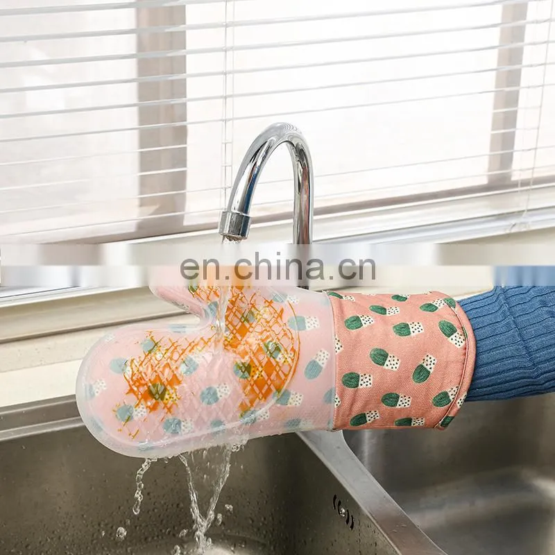 Heat Resistant Silicone Oven Mitt Microwave Mitts Custom for Kitchen Cooking