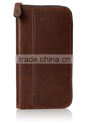 vintage cowhide leather clutch wallet travel organizer wallet for men