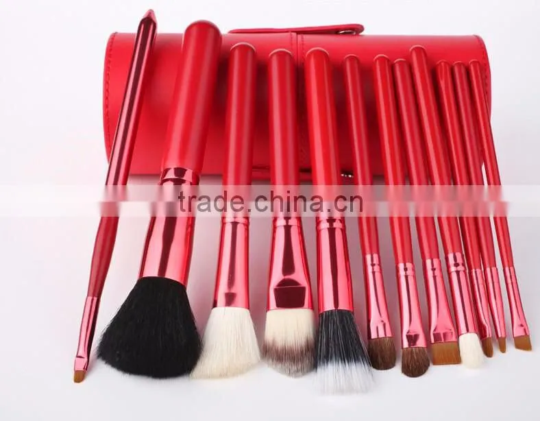 Private logo12pcs cup holder cosmetic brushes kit makeup brush kit foundation brush facial brush