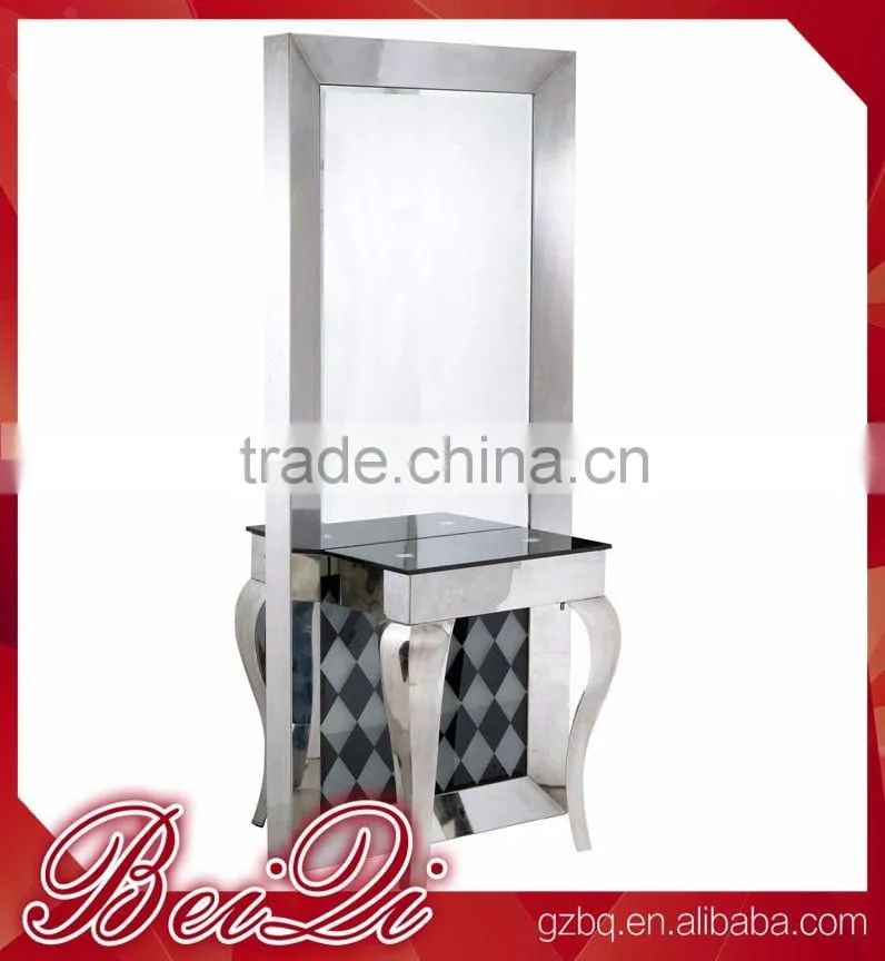 Beiqi Hot Simplicity Stainless Steel Beautician Used Cosmetic Mirror Station Makeup Mirror Salon Furniture for Sale