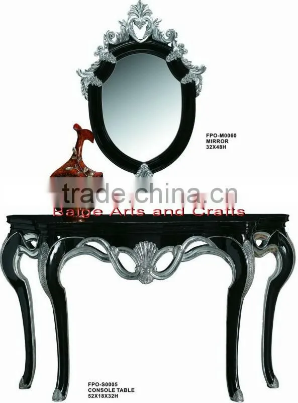 2013 Hot Sale Wood Carved Antique Mirrored Console Table S-0005