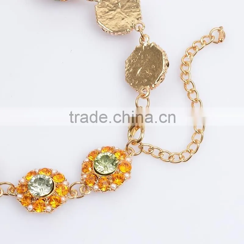 Turquoise Bead Chain Druzy Pendant Necklace Women'S Necklace