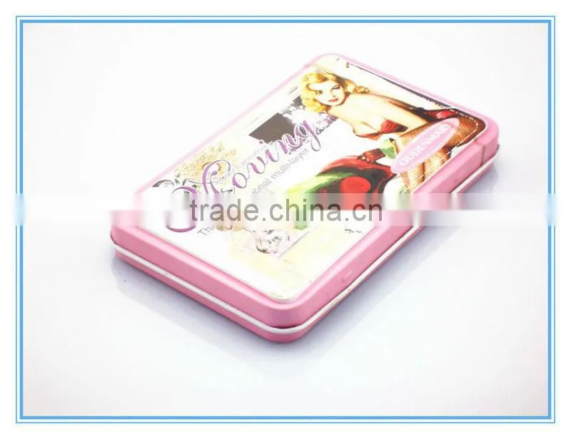 Beautiful rectangular tin box for cosmetic,cosmetic tin box