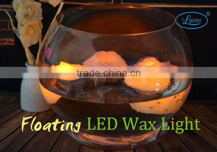Craved Lantern Shaped Flameless Waterproof battery operated led floating candle