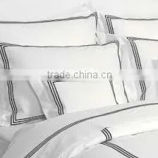 Hotel 100% Cotton Plain White 1cm Stripes Satin Hotel Pillow Case