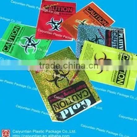 Caution herbal incense potpourri bag blend with heat sealed/Aluminum foil bag
