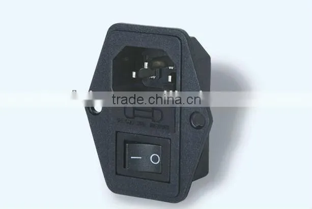 Iec inlet AC desktop socket with puse holder and switch