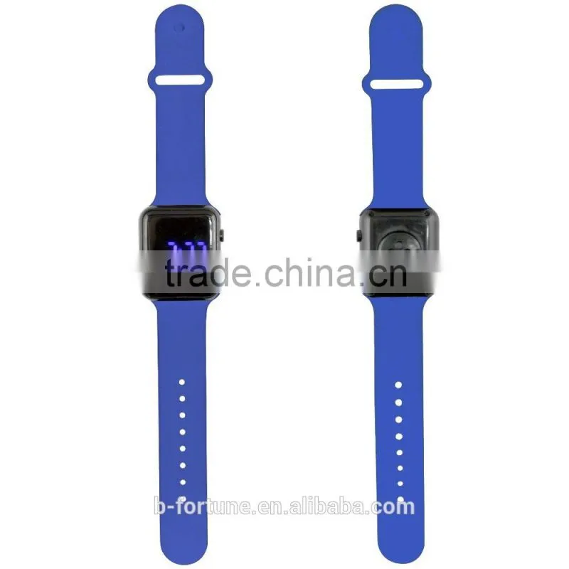 LP1427 Blue color changeable silicone strap digital movement men LED watch
