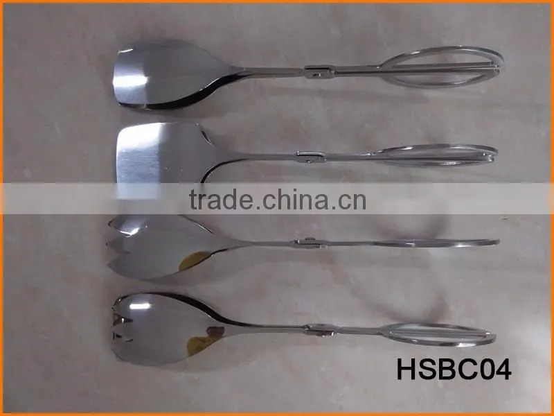 HSBC04 Stainless Steel Scissors Shape Food Tongs