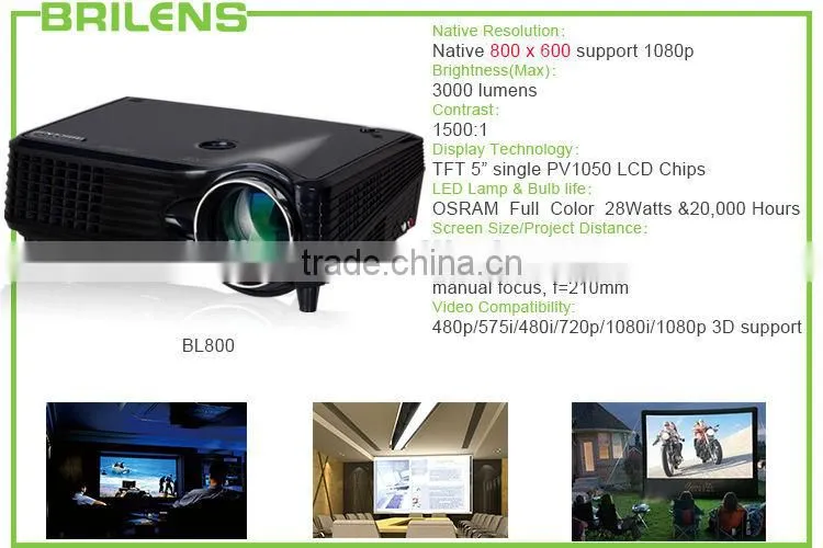 Brilens CL1280 Vicky full hd lcd 2500lumens led wholesale projector for sale/camera overhead projector with bluetooth wifi