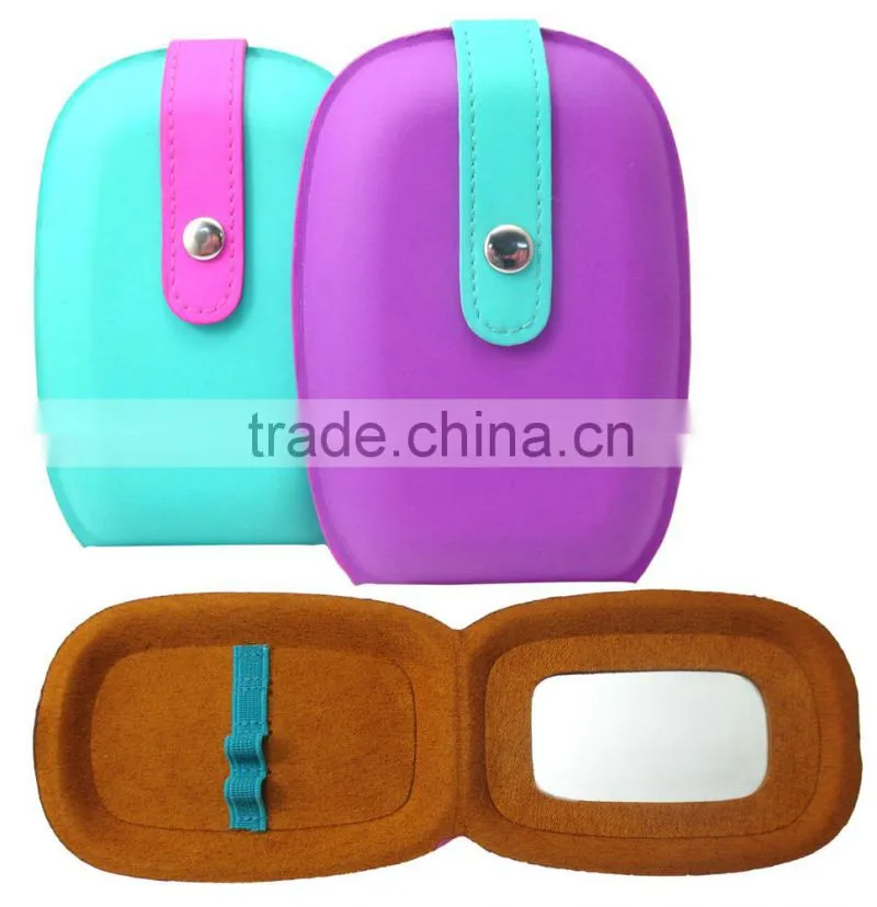 MS1709 Wholesale fashion pocket mirror manicure sets in plastic cases