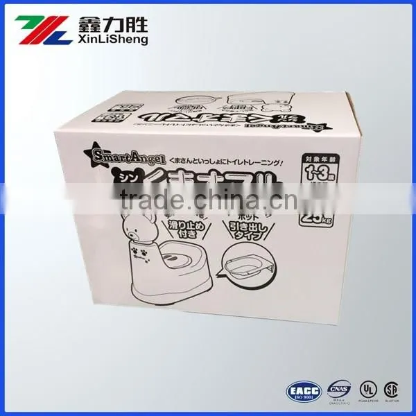Hot sale custom design paper box for baby pedestal pan, kids toilet