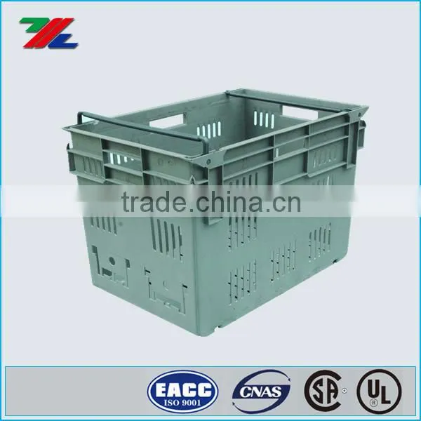 Heavy Duty Stack and Nest Container ; Storage Bins and Containers ; Plastic Baskets with lids and metal handles