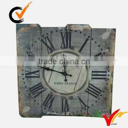 Antique square metal wall clock for hanging