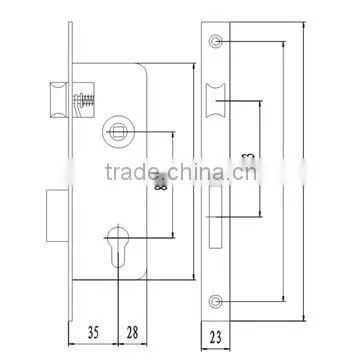 High quality 40*174mm sliding wooden door lock