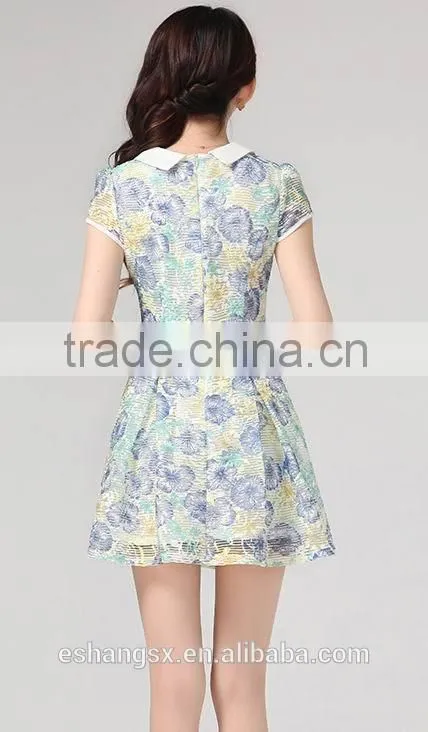 Ladies chiffon printed fashion model dresses