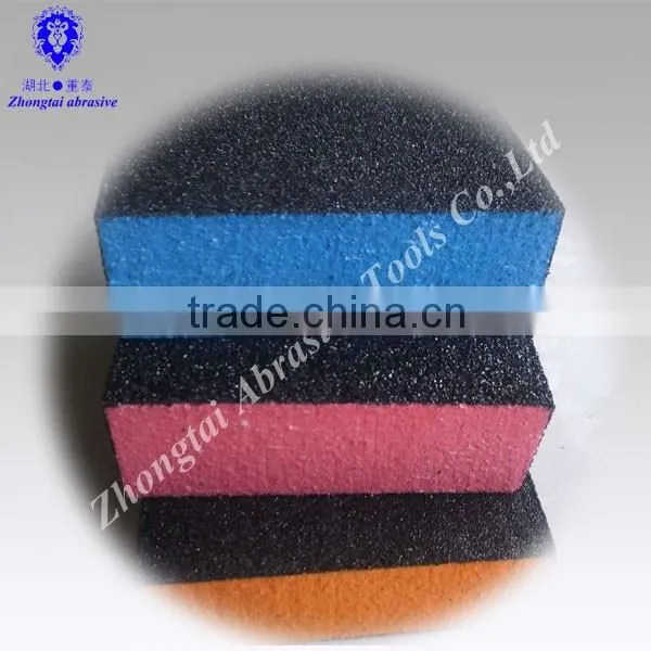 Aluminium oxide colorful sanding sponge 100*70*25mm P60-240 for polishing