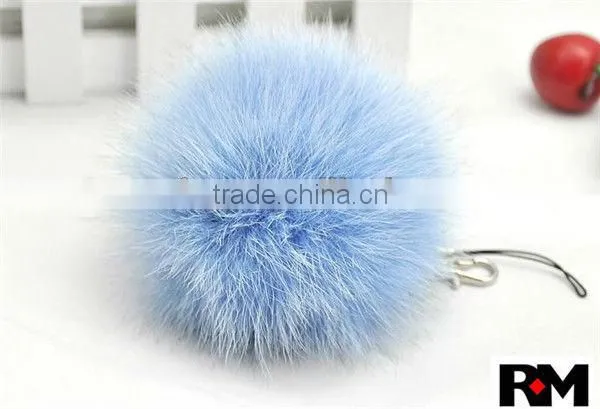 Dyed Color Fox Fur Pom Pom
