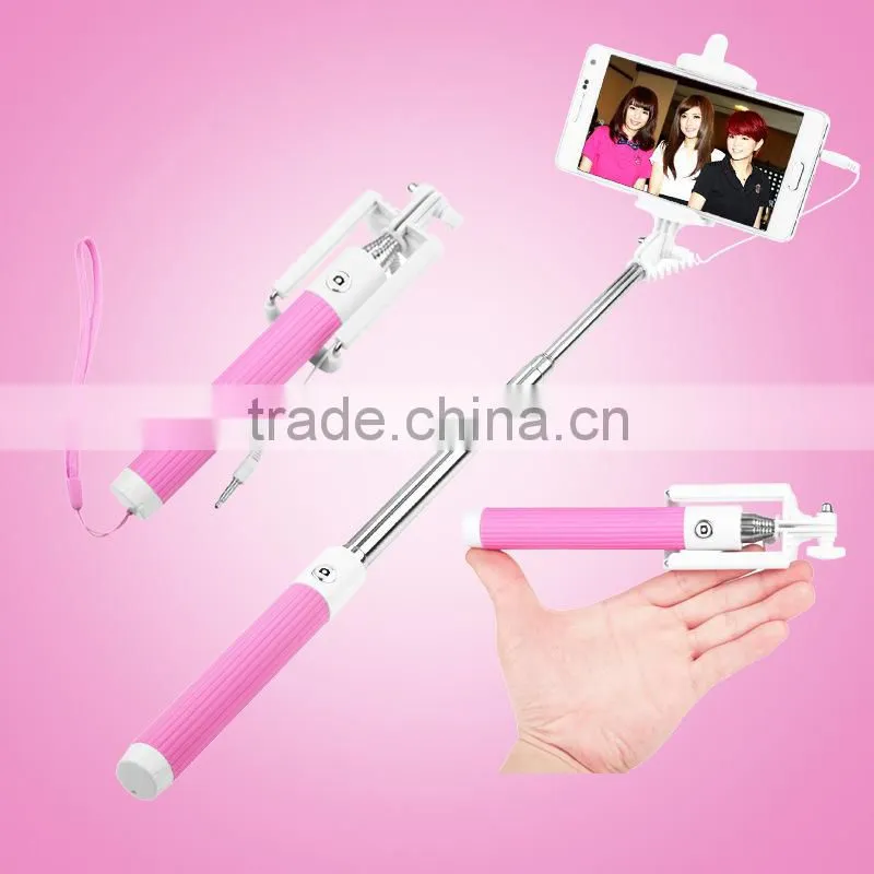 Hot New Lovely chirstmas Gift Extendable Handheld Mini Foldable Monopod Blue tooth Selfie