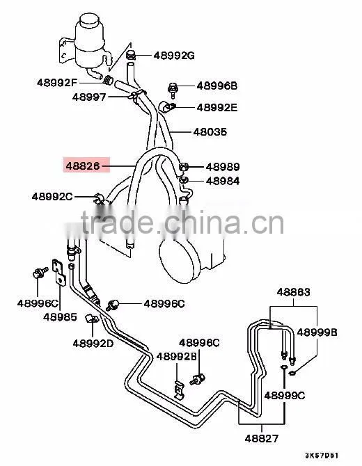 Power Steering Oil Pressure Hose For Mitsubishi Pajero Montero V43W MR961420