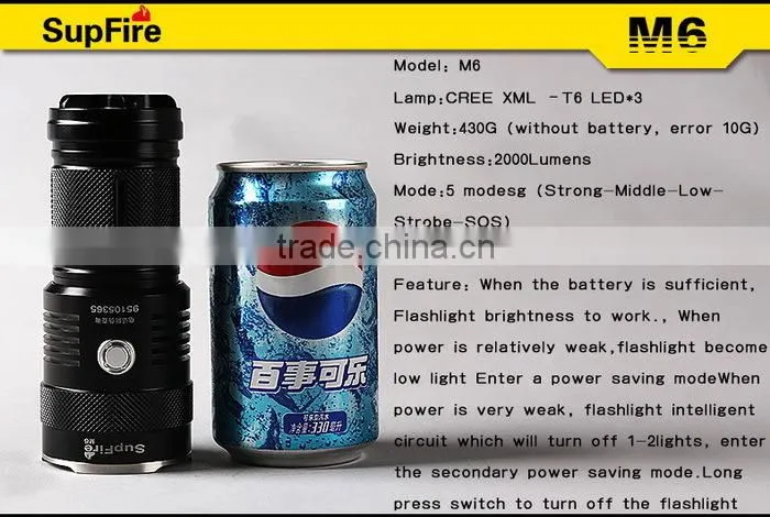 Shenzhen SupFire M6 hotest sale bike led torch