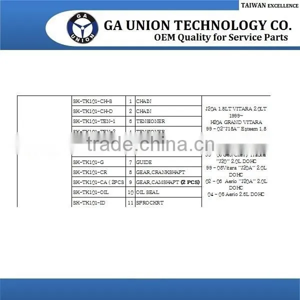Timing Chain Kit SK-TK101HB for Suzuki Baleno, Grand, Vitara