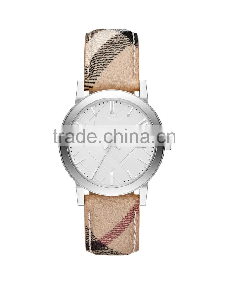 Classic fabric check strap watch lover couple watches