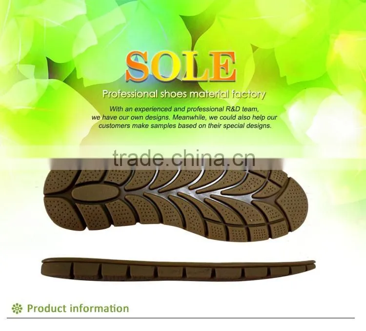 Sole type men mocassin shoe sole rubber outsole for sale
