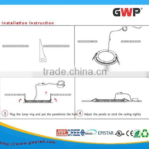 18W LED Panel Light Ceiling Light SMD2835 Light White Round Recessed Down Lamp