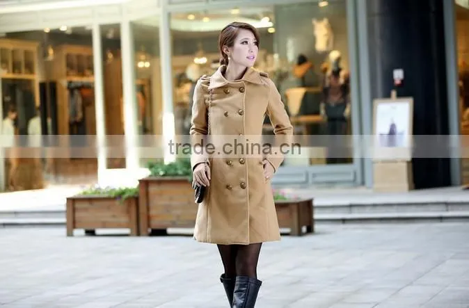 TOP Fashion Women Double Breasted Trench Coats Outwear Slim Jackets Overcoats